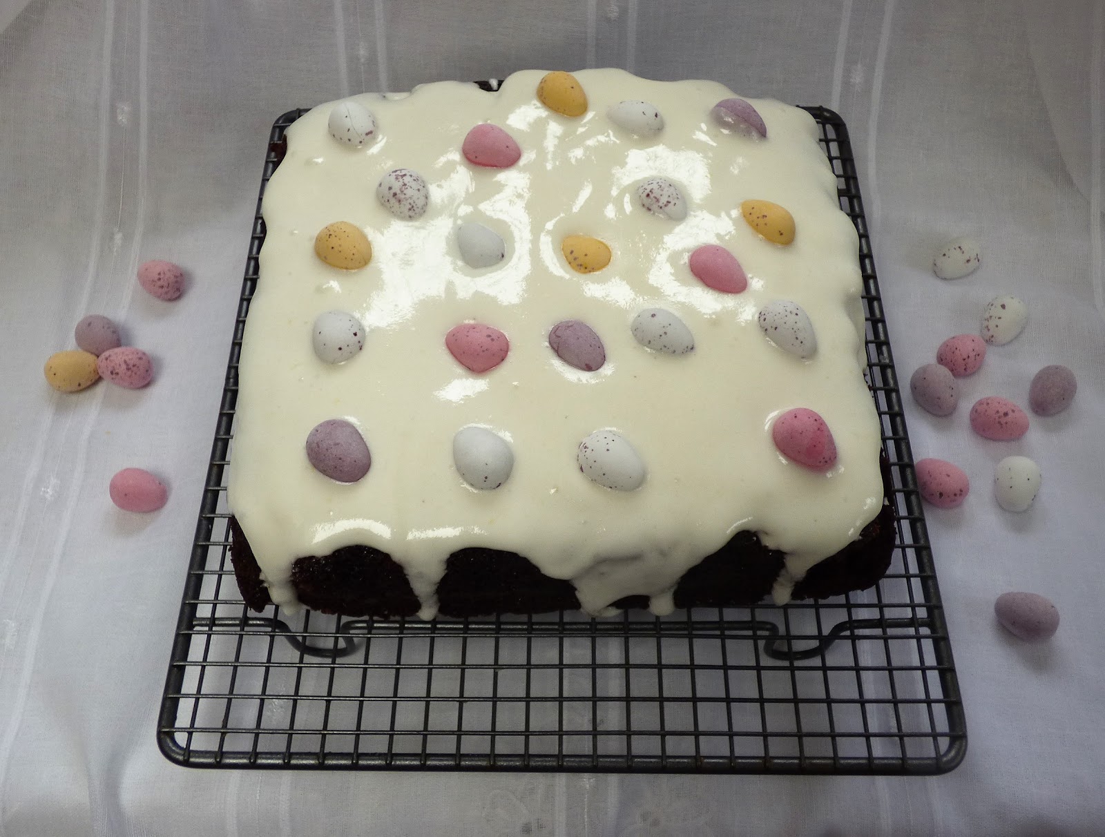 Chez Maximka Chocolate & marshmallow traybake with mini eggs