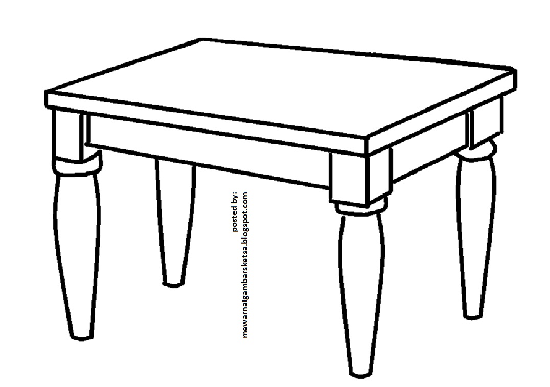 Mewarnai Gambar: Mewarnai Gambar Sketsa Meja 4