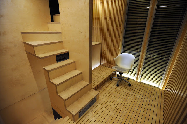 Photo of narrow wooden interiors 