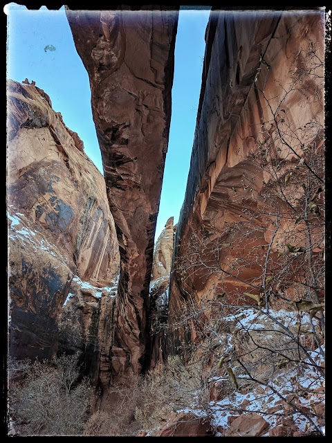 Grandstaff Canyon Arch Moab Utah From Underneath Morning Glory Natural Bridge Arch From Underneath Grandstaff Canyon Moab, Utah