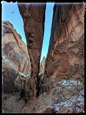 Grandstaff Canyon Arch Moab Utah From Underneath Morning Glory Natural Bridge Arch From Underneath Grandstaff Canyon Moab, Utah