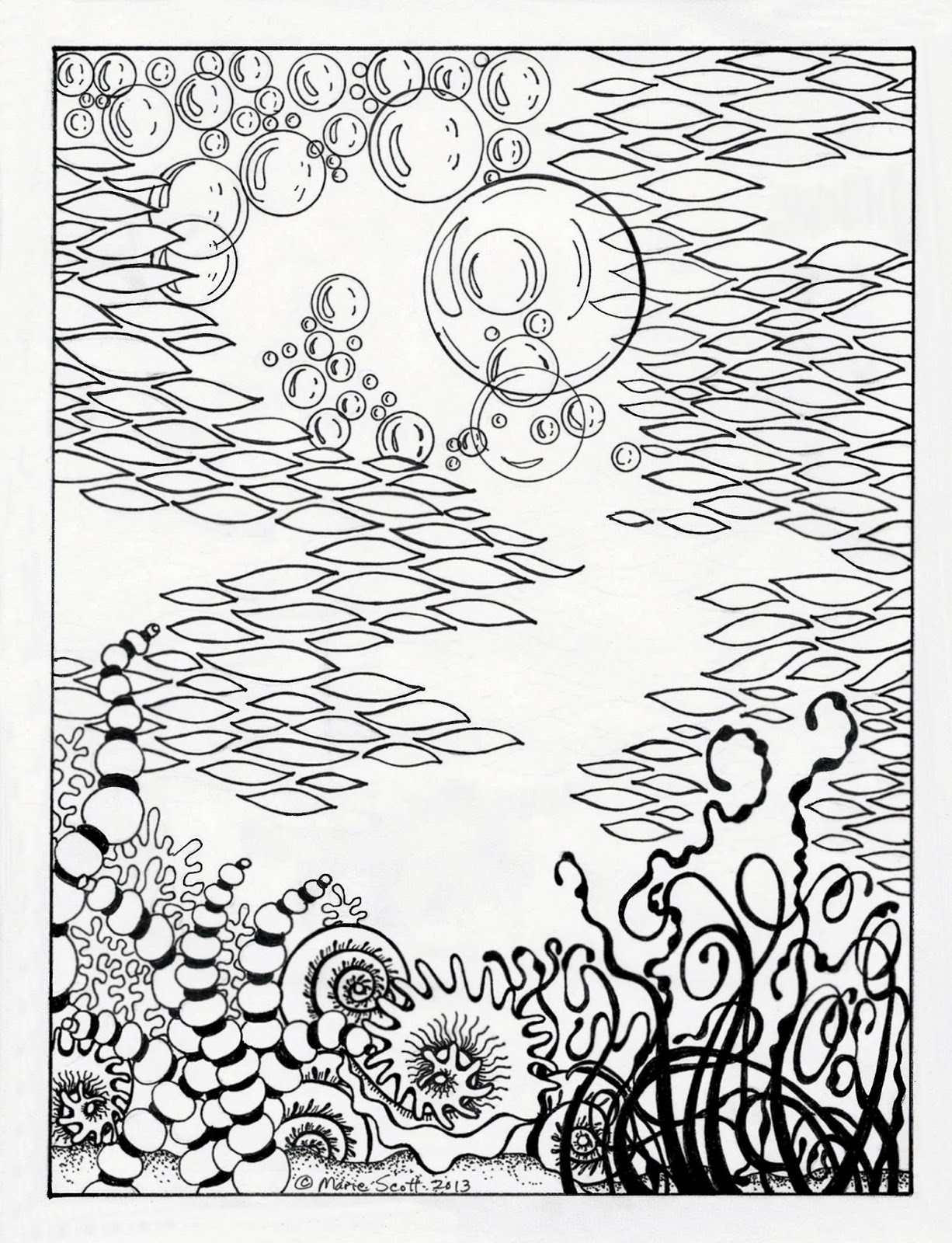 underwater scene coloring pages - photo #21