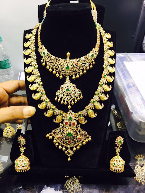 Closed Setting Diamond Mango Haram Jhumkas Closed Setting Diamond Mango Haram Jhumkas