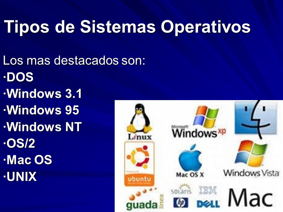 Tipos de sistema operativo