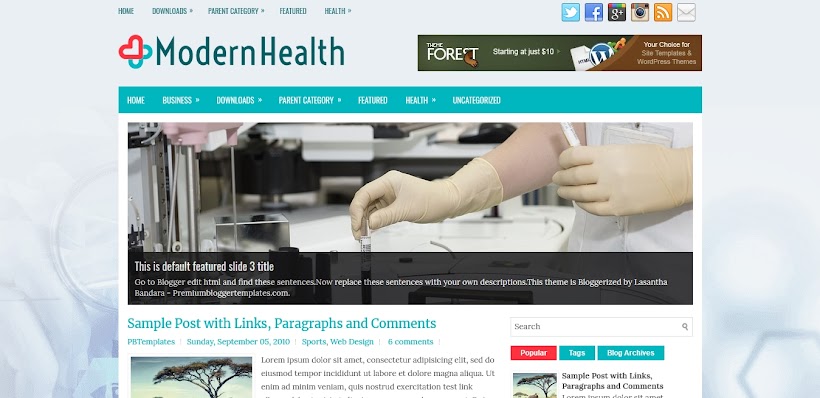 ModernHealth Free Blogger Template