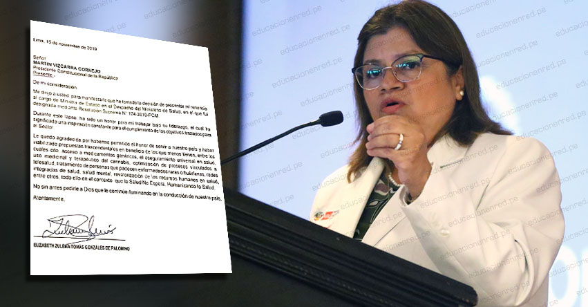 Renunció la Ministra de Salud: Elizabeth Zulema Tomás Gonzáles - MINSA Renunció la Ministra de Salud: Elizabeth Zulema Tomás Gonzáles - MINSA