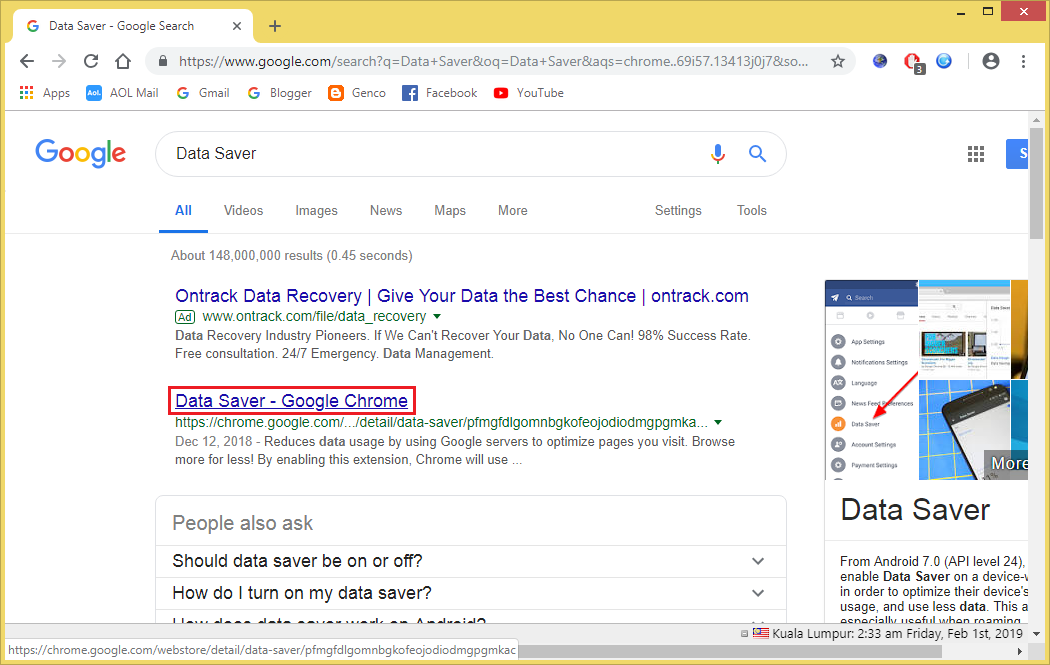 General Computers Install Google Data Saver Extension On Chrome Browser