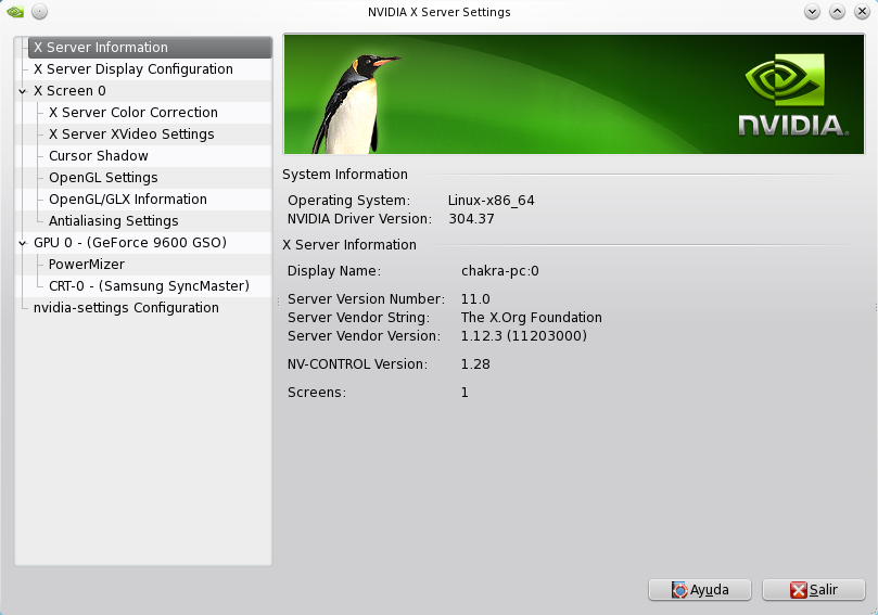 Instalando driver Nvidia en Chakra Project