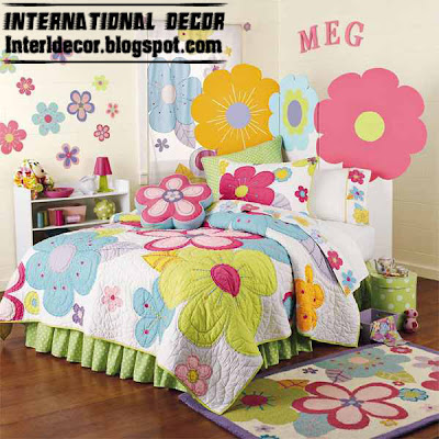 stylish girls bedroom ideas, flower girls bedding, colored girls bedding