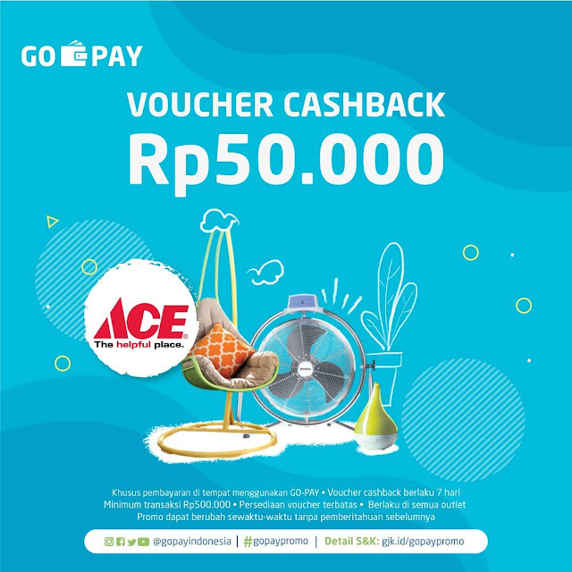 #GOPAY - #Promo Cashback 50K Bayar Pakai GOPAY di Ace Hardware (s.d 07 Mei 2019) #GOPAY - #Promo Cashback 50K Bayar Pakai GOPAY di Ace Hardware (s.d 07 Mei 2019)