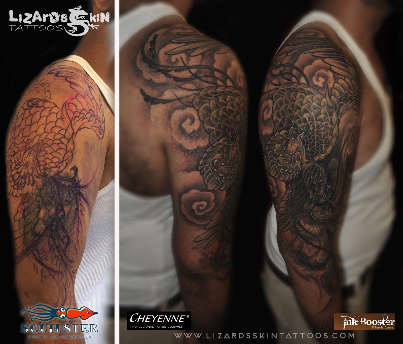 Client Came Up With An Old Tattoo Which He Wanted To Cover Up So Our Artist Came Up With This Phoenix Design This Is Completely A Freehand Work Done With Client Came Up With An Old Tattoo Which He Wanted To Cover Up So Our Artist Came Up With This Phoenix Design This Is Completely A Freehand Work Done With