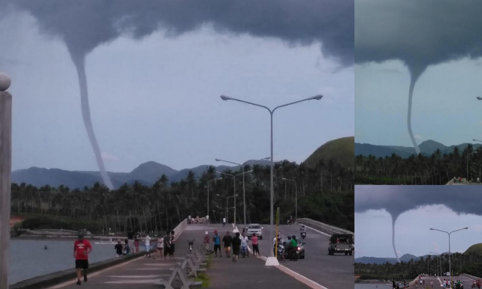 A tornado visibly touched down in Legazpi City in the Philippines after