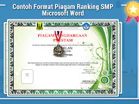 Contoh Format Piagam Ranking SMP Microsoft Word