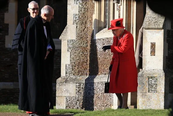 Kate Middleton, Princess Charlotte, Prince George, Princess Beatrice, Princess Eugenie, Countess of Wessex at Christmas Day