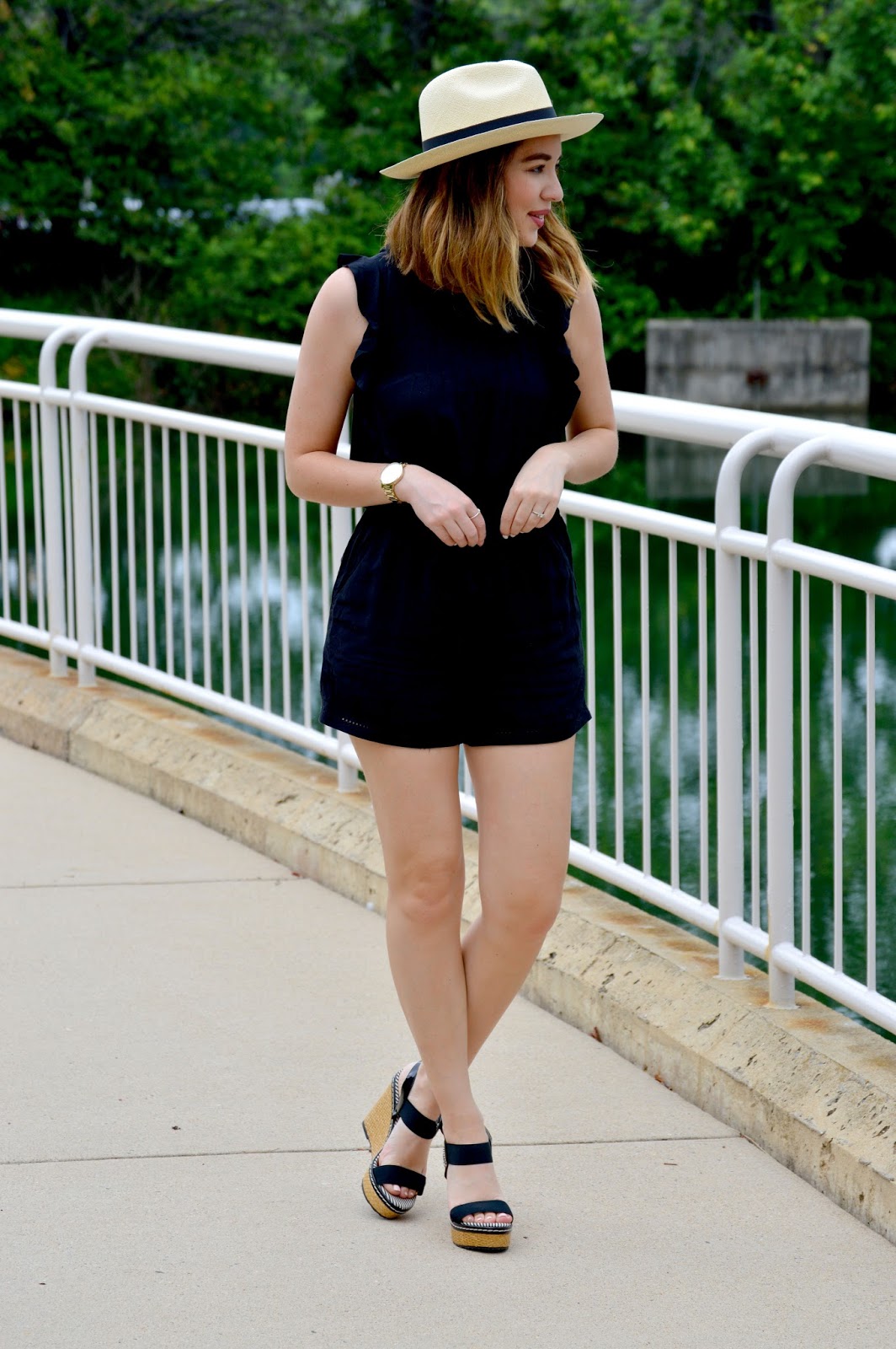 Rosy Outlook Little Black Romper
