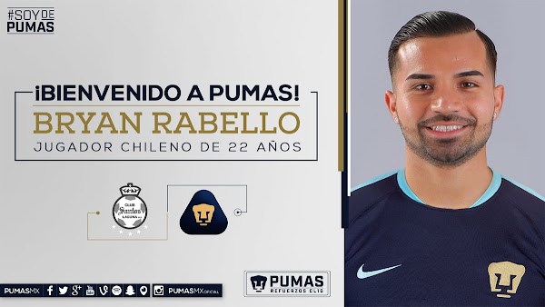 Oficial: Pumas firma a Bryan Rabello