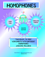photo of Homophones are Fun, PDF, free, homophones, Ruth S. TeachersPayTeachers.com