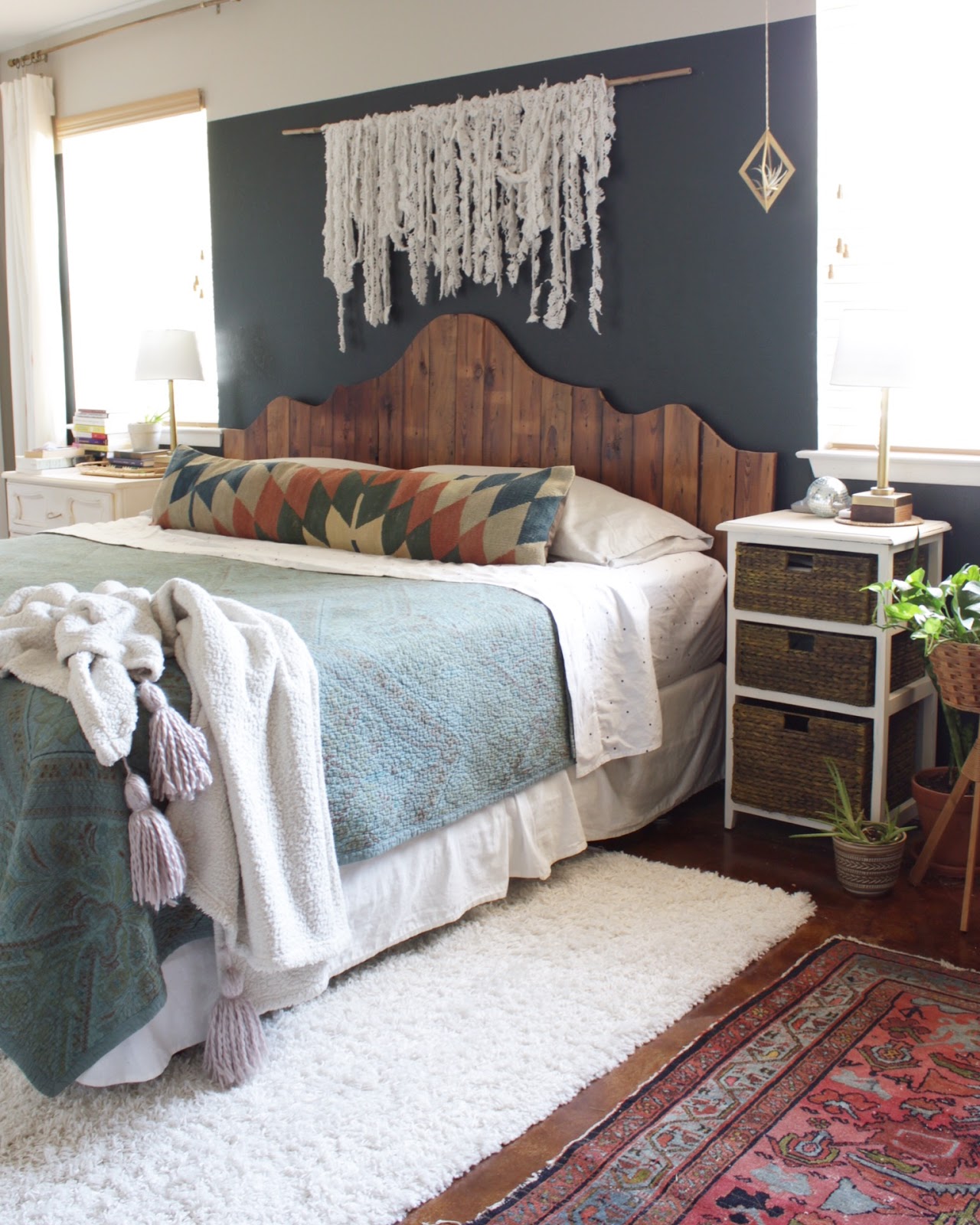 House Homemade DIY Crocheted Blanket Wall Hanging