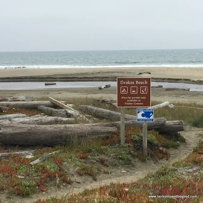 sign at Drakes Beach at Point Reyes National Seashore in Olema, California