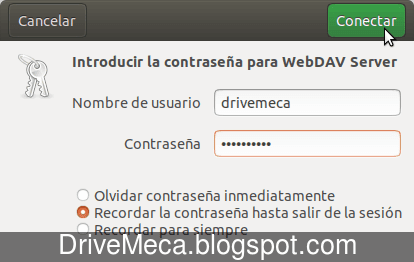Nos autenticamos con el servidor WebDav Nos autenticamos con el servidor WebDav