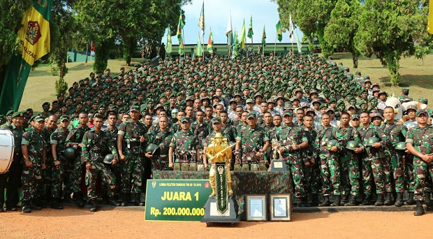 Divif-1 Kostrad Boyong Piala Kasad Lomba Peleton Tangkas 2018