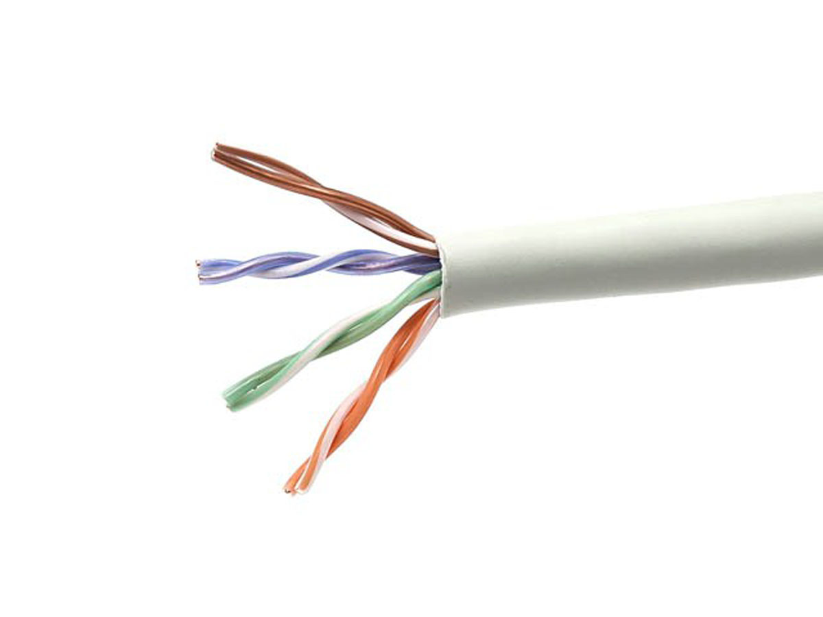 Cat5e Plenum Cable 1000ft utp 24AWG Solid 350Mhz Ethernt White Premium Wires