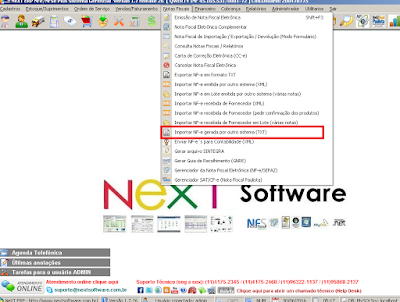 NeXT ERP Importação da NF-e em formato TXT para integração com outros sistemas