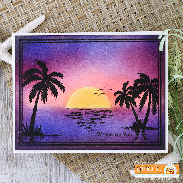 Wonderful You Card by Juliana Michaels featuring Framescapes Tropical Skies by Gina K Designs