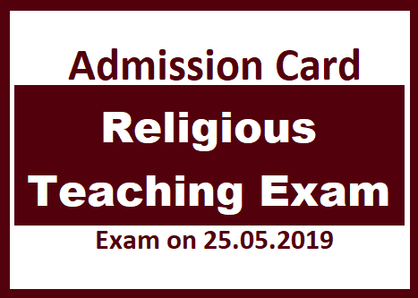 Admission Card : Religious Teaching Exam 
