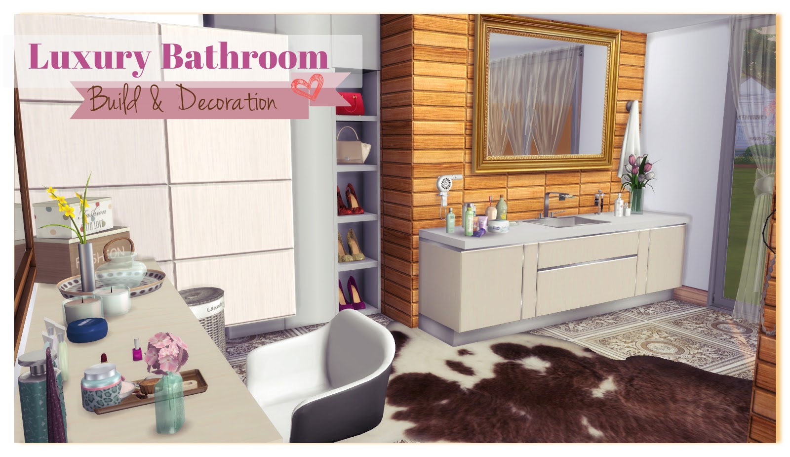 Sims 4 Luxury Bathroom (Build & Decoration) Dinha