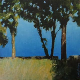 Into the blue, oil on wood