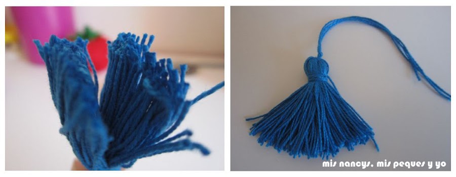 mis nancys, mis peques y yo, tutorial DIY borlas colores dar forma