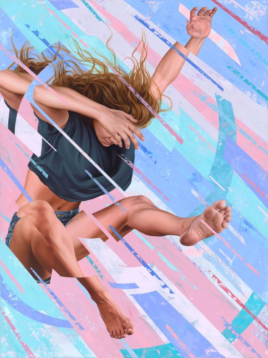 As incríveis pinturas e murais foto-realistas com mulheres e glitches de James Bullough James Bullough arte pinturas murais mulheres glitches foto realistas beleza