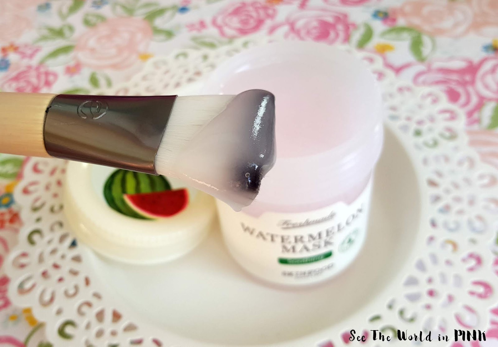 Mask Wednesday Skinfood Freshmade Watermelon Mask and Ecotools Facial