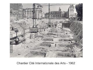 Construction de la cité internationale des Arts en 1962