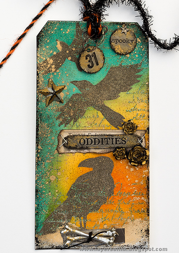 Layers of ink - Totally Embossed Tag Tutorial by Anna-Karin Layers of ink - Totally Embossed Tag Tutorial by Anna-Karin with Tim Holtz Halloween