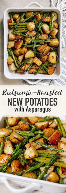 BALSAMIC ROASTED NEW POTATOES WITH ASPARAGUS BALSAMIC ROASTED NEW POTATOES WITH ASPARAGUS