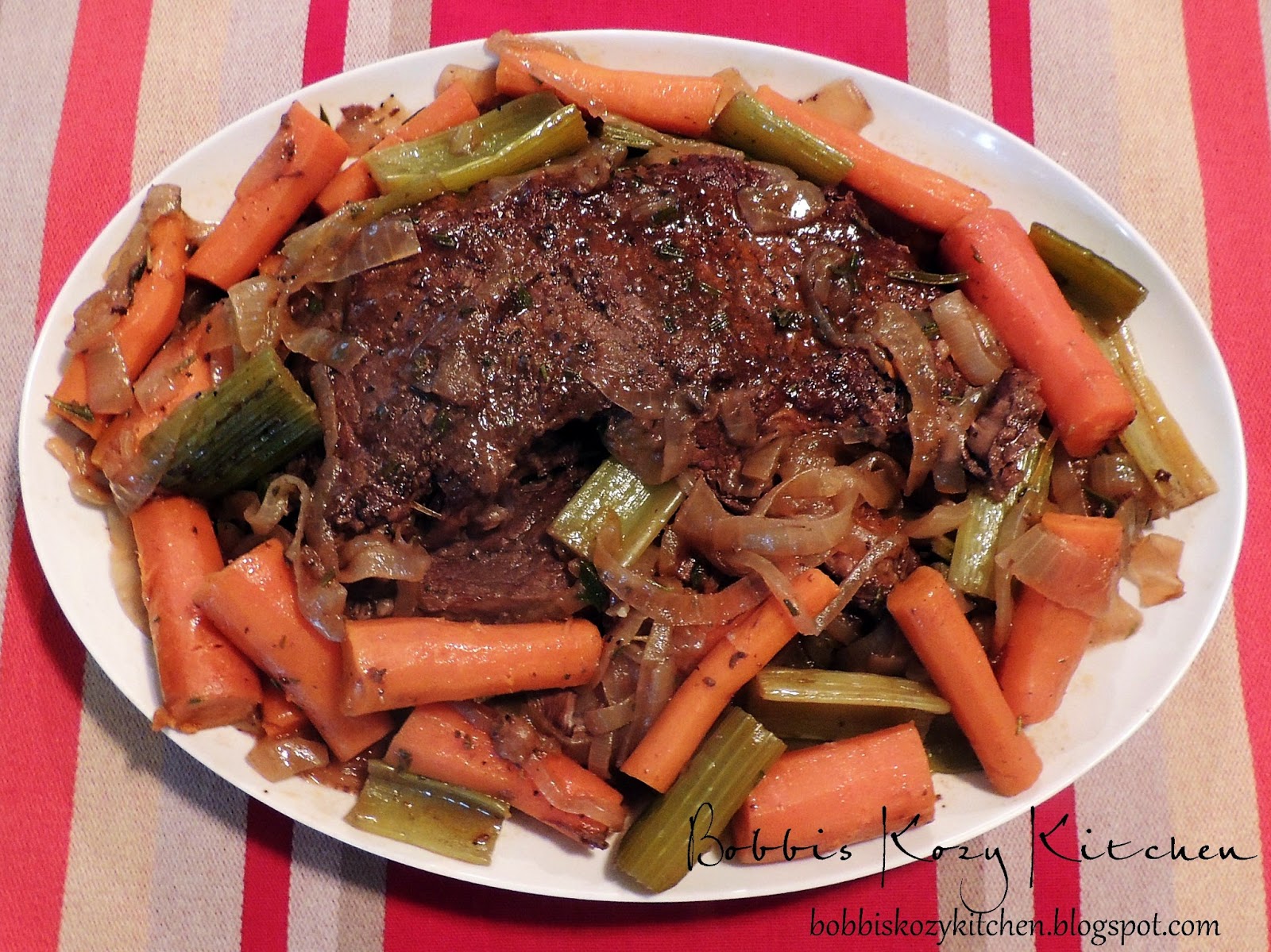 Slow Cooker Pot Roast with Red Wine Balsamic Gravy Bobbi's Kozy Kitchen
