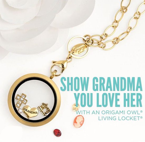 I Love Grandma Gold Origami Owl Living Locket from StoriedCharms.com