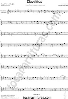  Trompeta y Fliscorno Partitura de Clavelitos Sheet Music for Trumpet and Flugelhorn Music Scores