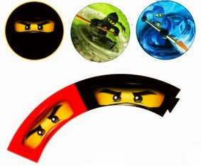 Ninjago: Toppers y Wrappers para Cupcakes para Imprimir Gratis.