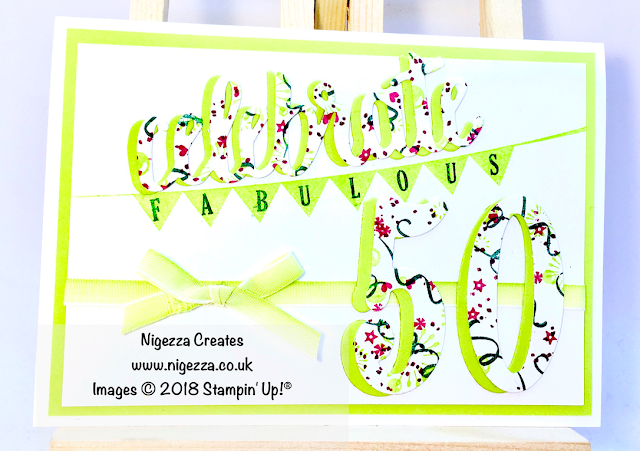 Stampin' Up!® 50th Birthday card using Pick a Pennant & Stamperatus®