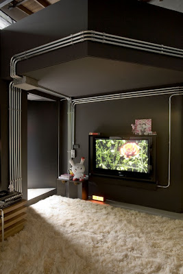 living room interior design with Plasma LCD TV