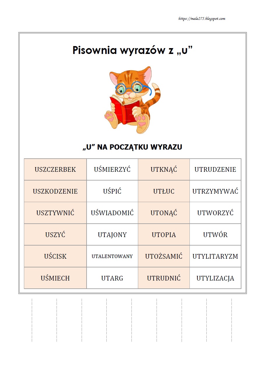 Utwórz Jak Najwięcej Czasowników Przez Dodanie Na Początku Wyrazu BLOG EDUKACYJNY DLA DZIECI: WYRAZY Z U - "U" NA POCZĄTKU WYRAZU