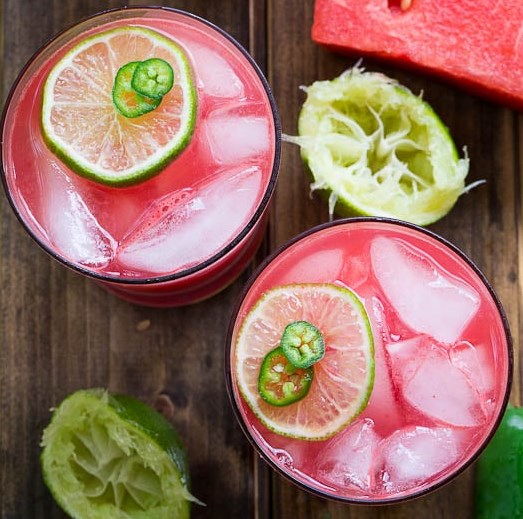 Jalapeño Watermelon Margaritas #drink #summer Jalapeño Watermelon Margaritas #drink #summer