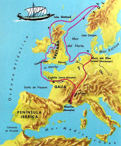 APASIONADOS DEL IMPERIO ROMANO: EL NAVEGANTE PITEAS EL PRIMERO EN LLAMAR  HISPANIA A LA PENÍNSULA IBÉRICA