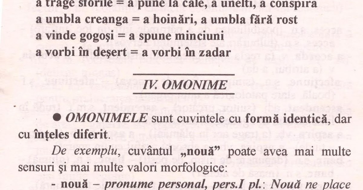 Greşeli din manuale Omonime, omofone, omografe