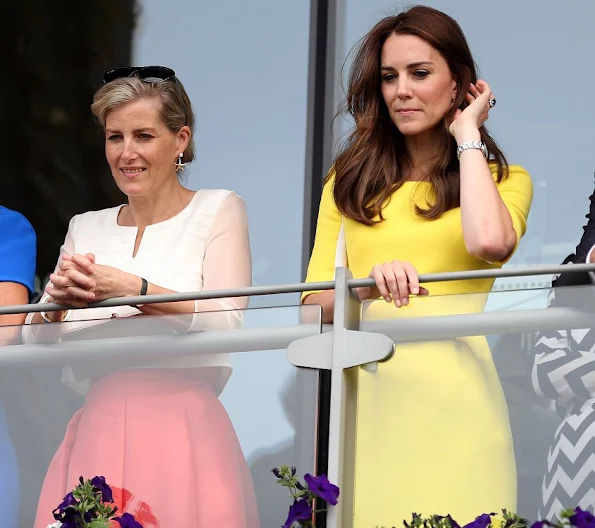 Catherine, Duchess of Cambridge and Sophie, Countess of Wessex attend day ten of the Wimbledon Tennis Championships at Wimbledon