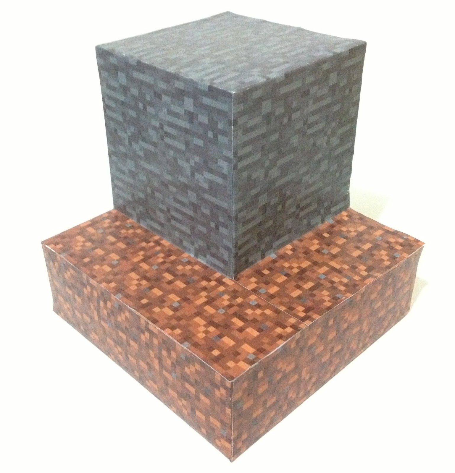 Mini At Least Minecraft Papercraft Xviii Estructura De Roca Y Tierra