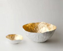 paper mache gold lined bowl